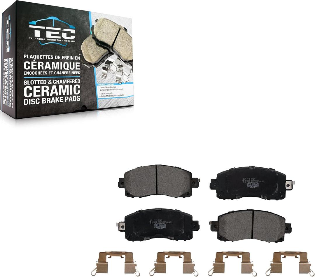 TEC Front Ceramic Disc Brake Pads TEC-2045 Replacement For Subaru Crosstrek Forester Outback Impreza WRX Legacy