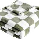 Yurhap Checkered Baby Blanket Fleece Baby Blankets for Boys, Ultra Soft Cozy Fluffy Infant Toddler Newborn Receiving Blankets for Crib Stroller, 30''x40'', Dark Olive