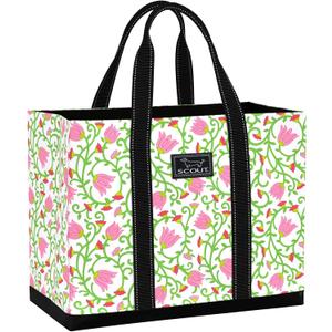 SCOUT Original Deano Tote Large - Durable Lightweight Open Top Beach, Pool & Lake Bag, Inside Zip Pocket, Folds Flat (Late Bloomer)