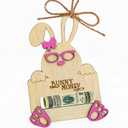 Easter Bunny Money Holder for Cash Gift,Cards Holder Basket Tag,Stuffers for Toddler,Kids,Teens,Gifts for Baby Boy,Girl,Grandchildren,Easter Basket Decorations(Pink)