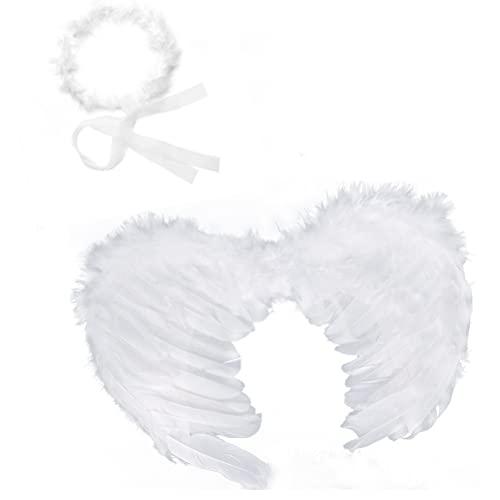 RUIZSH Angel Wings and Halo Headband for Cosplay Halloween Christmas Party Costumes