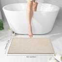 Chakme Bathroom Rugs Mat 32x17, Ultra Thin Non Slip Bath Mat Quick Dry Absorbent Bath Mat for Bathroom Floor, (Light Beige, 32"x17")
