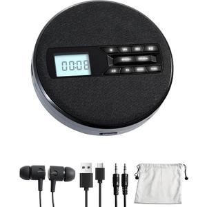 CD Player Portable with Speakers  Rechargeable Personal CD Player for Car and Home, Small Fabric Music Player with Backlit Display, AntiSkip, AUX/USB Port  Ideal for Audiobooks & Gifts