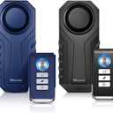 WSDCAM Bike Alarm 2 Pack 113dB Wireless Anti Theft Vibration Motion Sensor Vehicle Security Alarm System Waterproof Motorcycle Alarm Bicycle Alarm with Remote - Black & Blue