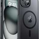 zapica Magnetic for iPhone 15 Case & iPhone 14 Case, [Compatible with MagSafe] [Military Grade Drop Protection] Translucent Matte Shockproof Anti-Scratch Phone Cover, Black
