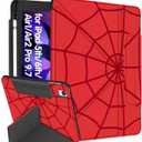 for iPad 6th/5th Generation 2018/2017 Case for iPad Air 2nd/1st Pro 9.7 Inch with Pencil Holder Cute Cool Cartoon Anime Kawaii Design Tablet Cover for Boys Girls Women, Red Eyes