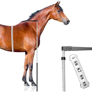 2 PCS Horse Height Measuring Kit - Foldable 91 Inch Tape & Lightweight Aluminum Stick (27.5-74.8 Inch), Accurately Measure Horse Height in Hands
