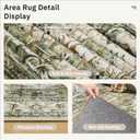 Soalmost 9x12 Area Rugs for Living Room, Non Slip Machine Washable Vintage Rugs, Low Pile Lightweight Large Rug for Bedroom, Dining Room, Home Office Olive