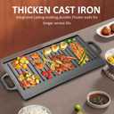Vivicreate Cast Iron Griddle Skillet for Stove Top and Gas Grill – Flat Top Grill and Reversible Grill Griddle for Indoor or Camping Cooking  16.5"L x 9.25"W x 1"Th