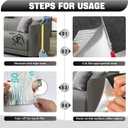 118"x15.8" Cat Climbing Wall Furniture Protector Carpet Mat, Cat Scratch Couch Furniture Protector, Adhesive Scratching Pad for DIY Cat Tree Shelf Couch Corner Post Replacement (Black)