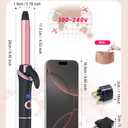 Mini Curling Iron for Short Hair Dual Voltage with European UK Plug Adapter 3/4 Inch Travel Size Small Barrel Curling Iron to Beachy Waves Curls with 30S Fast Heating, 5 Temps for Global