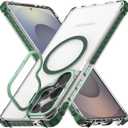 Nvollnoe for Samsung S25 Ultra Case Compatible with MagSafe Military Grade Shockproof Heavy Duty Protective Adjustable Kickstand Ultra Clear Magnetic Phone Case for Samsung S25 Ultra (Green)