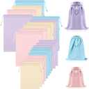 Hillban 20 Pcs Satin Game Toy Bags with Drawstring Silk Toy Organizer Lightweight Gift Pouch Multipurpose Foldable Stuff Sack Travel Bags for Women Men, 3 Sizes(M,L,XL,Macaron Color)
