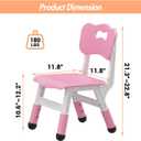2-Pack Adjustable Kids Chairs, 3-Level Height Plastic Toddler Chair with Non-Slip Base & Stackable Design, for Home School Classroom Daycare Indoor Outdoor Use, Ages 2-8,Pink