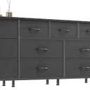 Huuger 70 Inch Dresser for Bedroom, TV Stand for 65, 75, 80 Inch TV, 13 Fabric Drawer Long Dresser, Wide Chest of Drawer, Black Storage Units for Bedroom