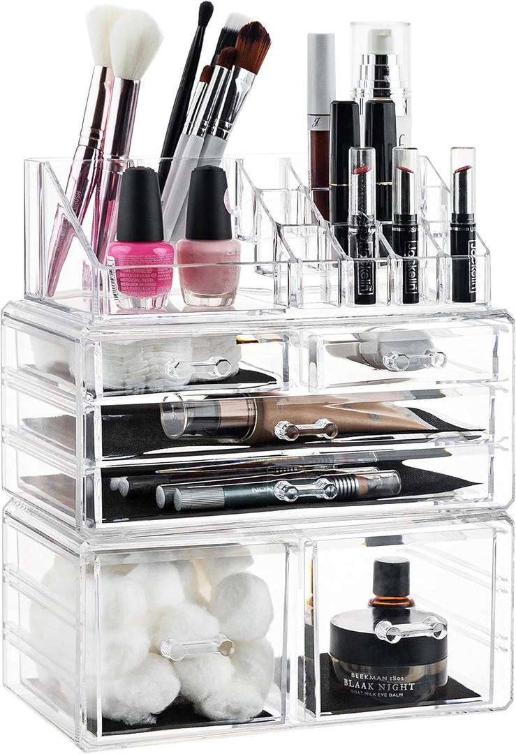 Masirs Clear Cosmetic Storage Organizer, Classy Design, Versatile, Simplifies Your Life