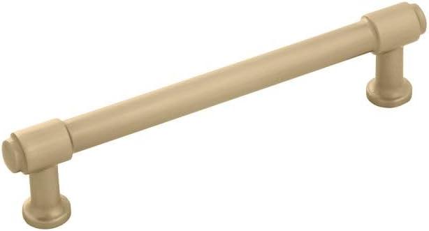 Hickory Hardware 1 Pack Solid Core Kitchen Cabinet Pulls, Luxury Cabinet Handles, Hardware for Doors & Dresser Drawers, 5-1/16 Inch (128mm) Hole Center, Champagne Bronze, Piper Collection