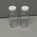 kitchentoolz 16oz Square Glass Milk Bottle with Lid - Airtight Vintage Reusable Dairy Drinking Jars Containers for Milk, Yogurt, Smoothies, Juice, Kefir, & Water - 2 Pack 16 oz Glass Bottles with Lids