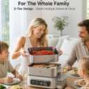 12.7QT Electric Food Steamer for Cooking,2-Tier 304 Stainless Steel Tray