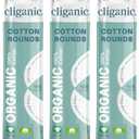 Cliganic Organic Cotton Rounds (300 Count) Makeup Remover Pads, Hypoallergenic, Lint-Free | 100% Pure Cotton
