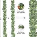 N&T NIETING 2 Pack Artificial Eucalyptus Garland with Flowers, Faux Greenery Garland Decor 6FT Eucalyptus Vines, Fake Hanging Vines Summer Garlands for Mantle Wedding Backdrop Mothers Day Decorations