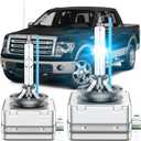 Fit for Ford 2013 2014 F150 2013-2019 Flex Edge Escape Titanium D3S HID Headlight Bulbs, 350% Brightness, High Low Beam Xenon Light Bulb, 8000K White Blue, Plug and Play, Pack of 2