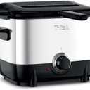 T-fal Mini Deep Fryer, Stainless Steel Deep Fryer with Basket, 1 Liter, Versatile Temperature Control, 900 Watts, Temperature Control, Easy to Clean, Black