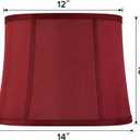 GOSO Medium Burgundy Red Drum Lamp Shade for Table Lamps Floor Lamp, 12x14x10 inch (Spider) Fabric Faux Silk Lampshades Replacement, Art Deco Vintage Lamp Shades for Living Room&Bedroon-Easy Assembly
