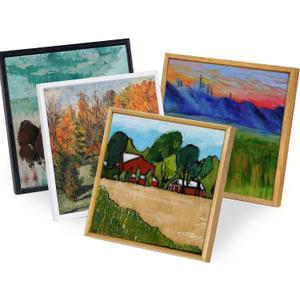 20x20 Canvas Floater Frame, Floater Frame for 0.6"-0.9" Deep Canvas Painting, Floating Frames for Oil Paintings, Painting Frames Kit(20"x20", Black)