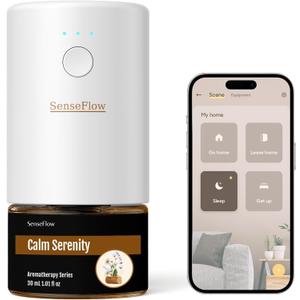 SF101S Smart Wi-Fi Waterless Ultrasonic Essential Oil Diffuser100% Plant-Based,120-Day Natural Air Freshener & Aromatherapy Scent Diffuser Covers 100 for Home,Hotel-Calm Serenity