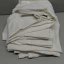 jinchan Linen Pinch Pleated Kitchen Curtains 36 Inch 4 Panels, Natural Linen Tier Curtains Back Tab Beige Farmhouse Cafe, Light Filtering Small Window Drapes for Bathroom Laundry Room Off White