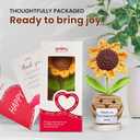 Gossby Teacher Appreciation Gifts - Thank You for Helping Me Grow - Mother's Day, Birthday, Graduation, End of Year, Thank You, Teacher's Day Gift from Student - Handmade Positive Sunflower Crochet