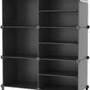 AWTATOS Closet Organizer 6 Cube Storage Shelves Portable Closet Clothes Organizers and Storage Stackable Cubby Shelving for Closet Bedroom Living Room Office Black, 30x40CM