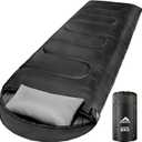 MEREZA 0 Degree Winter Sleeping Bag for Adults Kids with Pillow, Cold Weather Sleeping Bag for 4 Season Camping Hiking Backpacking Sleeping Bags for Big and Tall (Black)