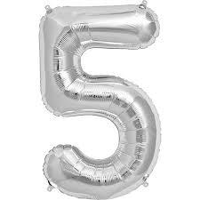 Number 3 and 5  Balloon Silver Foil Large– Balloon & Party Mylar Balloons