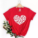 Women Valentine Shirt Love Heart Graphic Short Sleeve Tee Shirt Funny Cute Valentine's Day Gift Tops (Red, 2XL)