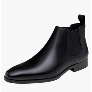 Jousen Chelsea Boots Men Polished Leather Dress Boots Stylish Classic Retro Slip On Boots for Men 9