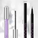 Silver Glitter Mascara + Eyeliner Pen Set, Shimmer Volume Colorful Mascara, Sparkling Liquid Eyeliner, Waterproof, High-Pigmented, All-Day Wear Shine Eye Makeup for Dazzling Looks
