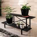 Zhongma 2 Tier Heavy Duty Metal Plant Stand Indoor & Outdoor 