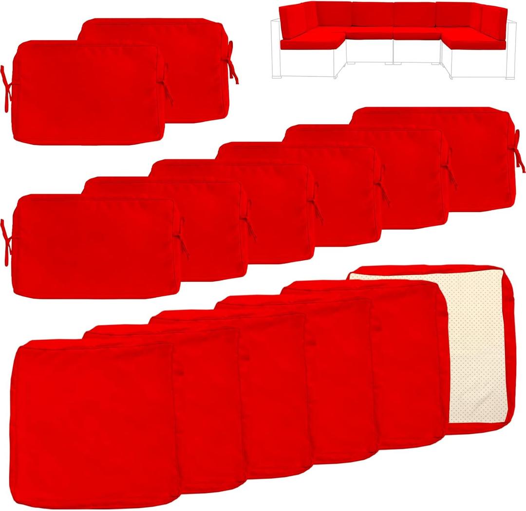 Outdoor Cushion Slipcovers, Waterproof Patio Cushion Covers Replacement, Washable Patio Cushion Covers, Cushion Covers for Patio Furniture with Zipper (Red, 23.6 * 23.6 * 3.5 inches-14) Outdoor Cushion Slipcovers, Waterproof Patio Cushion Covers Replacement, Washable Patio Cushion Covers, Cushion Covers for Patio Furniture with Zipper (Red, 23.6 * 23.6 * 3.5 inches-14)