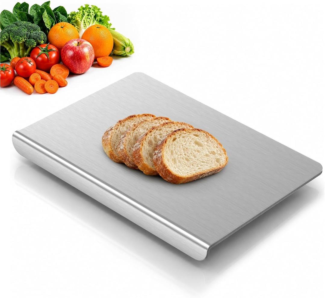 Titanium Cutting Boards for Kitchen, Pure Titanium Cutting Board, Non-Slip Dishwasher-Safe Chopping & Kneading Board for Meat, Fruit, Vegetables & Baking, with Cutting Mat, 23.5 * 15.5
