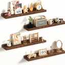 Wood Floating Shelves for Wall - Wooden Shelf 24 Inch - Rustic Bathroom Shelves for Room Wall for Kitchen Bedroom Living Room Farmhouse - Pine Floating Shelf - Set of 4