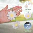 2 x Cute Crochet Plant for Car Rear View Mirror,Boho Handmade Knitted Car Mirror Hanging Accessories for Women Girls, Interior Aesthetic Decor Truck Hanger Ornament Bag Charm (Daisy)