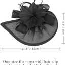 AQOKKA Women Fascinators Hats Flower Fascinators with Headband and Clip Tea Party Headwear for Women and Girls (Black)