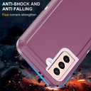 for S21 Case,[Military Grade] 3 in 1 Full Body Shockproof Dust/Drop Proof Heavy Duty Protection Cover,for Samsung Galaxy S21 6.2 Inch,Pink+Wine Red