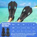 Snorkel Fins, Swim Fins Travel Size Short Adjustable for Snorkeling Diving Adult Men Women Open Heel Swimming Flippers