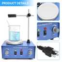 Vevitts 1000ml Magnetic Stirrer Hot Plate Magnetic Mixer Stir Plate Lab Stirrers 2400 RPM 100C Stirring Bar