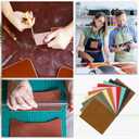 10 Pcs Laserable Leatherette Sheets, 12.6 x 10.2 Inch Blank Leather for Laser Engraving 10 Colors Faux Leather Sheets for Hats, Cap, Keychain, DIY Projects, Engraver Leathers Material