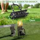 Lawn Aerator, 21 Pre-Assembled Metal Spikes, Automatic Dirt & Leaves Clean, Ergonomic Design, Soil Lawn Aerating Tools for Yard Lawn and Garden, Lawn Aerator Spikes aerating Tool