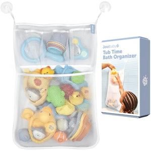 Jool Baby Bath Toy Storage Bag – Mesh Holder for Kids Bathtub Toys – Suctions to Wall, Machine Washable